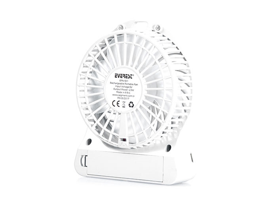 Everest EFN 501 Masa st arj Edilebilir Beyaz 1200mAh Usb Fan Satpa everest-efn-501-masa-st-arj-edilebilir-beyaz-1200mah-usb-fan-satpa