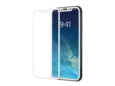 X-Style Apple iPhone X 5D Ekran Koruyucu Beyaz - 9813764291499