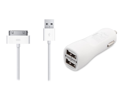 S-link IP-814 2.1A iPhone 4 Araç Şarj Cihazı + 1A Data Kablosu - 8697671466963