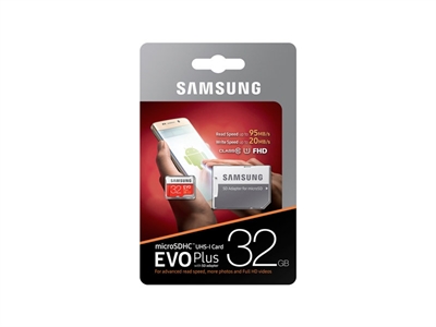 Samsung EVO Plus Hafıza Kart 32GB 95 MB/s microSDHC Kart (SD Adaptör) - 8806088676302