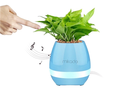 Mikado MD-P15BT Mavi TF Kart Destekli Çiçek Saksı Akıllı Dokun Bluetooth Speaker