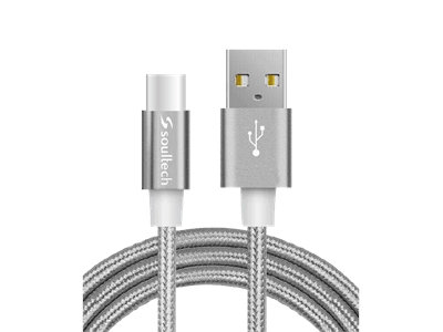 Soultech DK037G Metal Halat Tipi 2.0A Type-C Gri Data Kablo