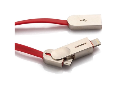 Pineng PN-307 Lightning ve Micro USB Kırmızı Kablo - 6952202281661