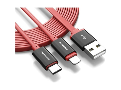 Pineng PN-316 3in1 Çift Yönlü Lightning ve Micro USB ve Type-C 1.1 Metre Kablo