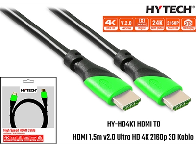 Hytech HY-HD4K1 HDMI TO HDMI 1.5m v2.0 Ultra HD 4K 2160p 3D Kablo - 8680096061110