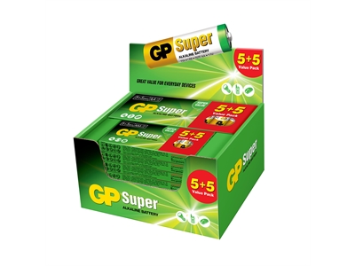 GP GP15A5 Kalem Pili 5 + 5 Paket Süper Alkalin AA Piller, LR06 - 10'lu Paket - STPGBGP15A510