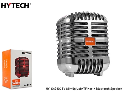 Hytech HY-S40 DC 5V Bluetooth Speaker Gümüş Usb+TF Kart - 8680096085628