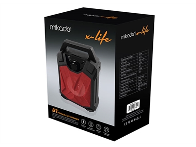 Mikado MD-3BT X-Life 3W 1000mA 3.7V Siyah USB/SD Cart/Bluetooth Taşınabilir Speaker - 8680096083969