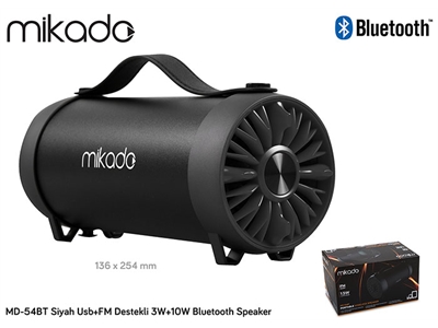 Mikado MD-54BT Siyah Usb+FM Destekli 3W+10W Bluetooth Speaker - 8680096051746