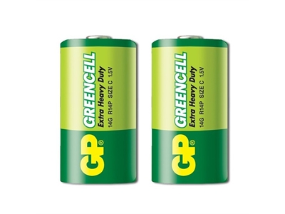 GP Greencell 14G-U2 R14P Çinko Karbon Orta Boy C Pil 2'li