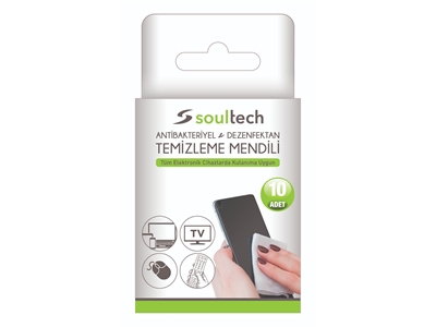 Soultech TM01 Antibakteriyel & Dezenfektan Temizleme Mendili 24'lü Stant (Her biri 10 adet mendil içerir) - 8681000017971