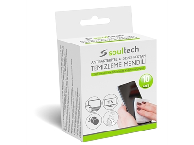 Soultech TM01 Antibakteriyel & Dezenfektan Temizleme Mendili 24'lü Stant (Her biri 10 adet mendil içerir) - 8681000017971