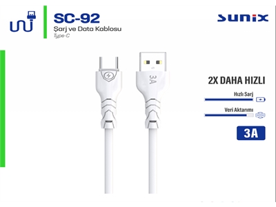 Sunix SC-92 3A Type-C USB Kablo