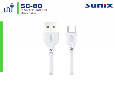 Sunix Sc-80 2.4A 2 Metre Micro Usb Kablo