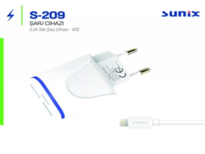 Sunix S-209 Ligtning 2.1A Seyahat Şarj Aleti - 8699261108703