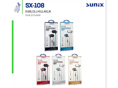 Sunix Sx-108 Mobil Telefon Uyumlu Beyaz Yüksek Bass Kulak içi Kulaklık - 8699261135907