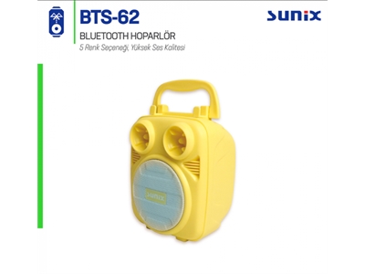 Sunix Bts-62 Bluetooth Hoparlör Mp3 Player Sarı - 8699261136966
