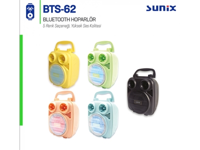 Sunix Bts-62 Bluetooth Hoparlör Mp3 Player Sarı - 8699261136966