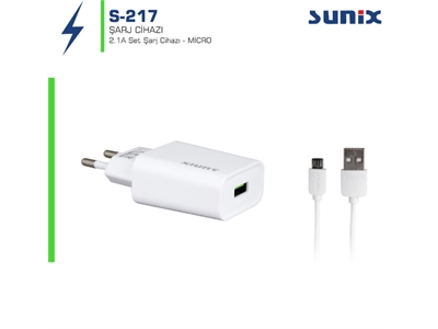 Sunix S-217 Micro 2.1A Seyahat Şarj Aleti - 8699261114285