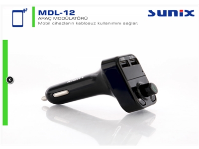 Sunix MDL-12 2.4 A Bluetooth Fm Modülatör - 8699261111987
