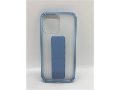 Vision Apple iPhone 13 Pro Manyetik Standlı Buzlu Cam Mavi Silikon Kılıf
