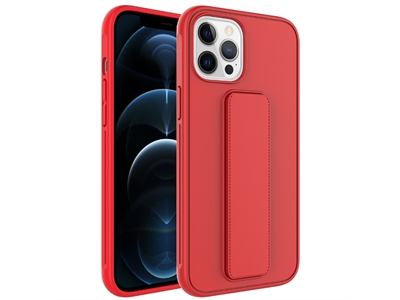 Vision Apple iPhone 12 Pro Max Manyetik Standlı Kırmızı Silikon Kılıf - 9783598224958