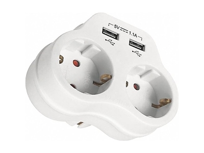 Viko İkili Topraklı ve USB Çıkışlı Fiş Priz (1.1 Amper) - Beyaz - 8681224129122