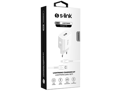 S-link AND-EC14B 5V 1 mAh Apple Lightning Kablolu Beyaz Ev Şarj Adaptörü