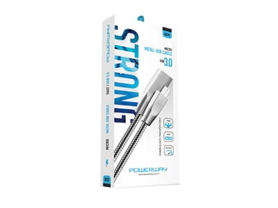 Powerway Qcx3  Metal Mıcro Usb Hızlı Kablo - 8699931323948