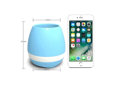 Mikado MD-P15BT Mavi TF Kart Destekli Çiçek Saksı Akıllı Dokun Bluetooth Speaker - 8680096052576