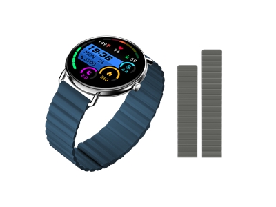 Soultech EON Plus SW005L Akıllı Saat 1.43” AMOLED Ekran IP68 Lacivert+Gri Kordon Hediyeli - 8681000020346