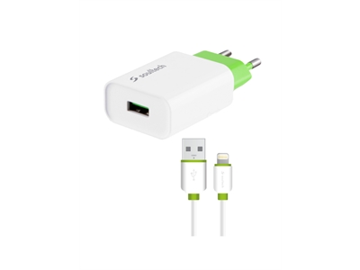 Soultech SC112B 2.1A Şarj Cihazı+Lightning Data Kablo