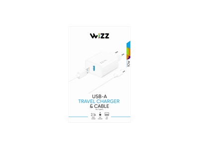 Wizz WS201C 2.1 A Şarj Cihazı + Type-C Data Kablo - 8681000019647
